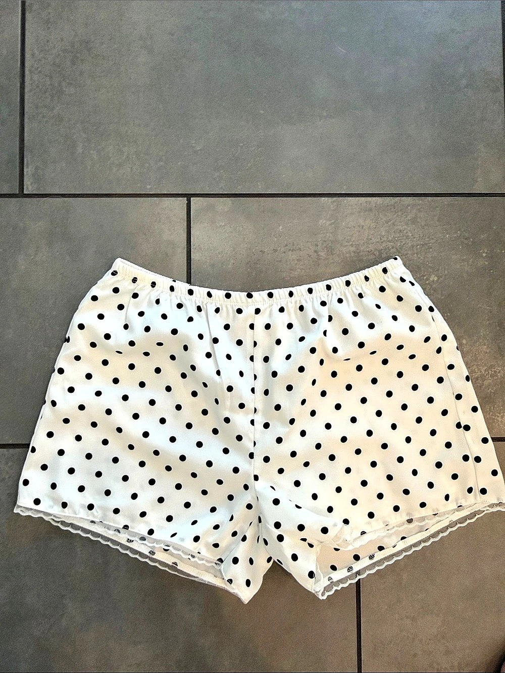 Things Between Polka Dot Sleep Shorts White & Black Small Like New